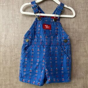 Vintage 6/9 OshKosh B'gosh Blue Nautical Print shortalls
